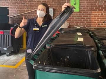 reduction in motion staff with compost toter food waste reduction
