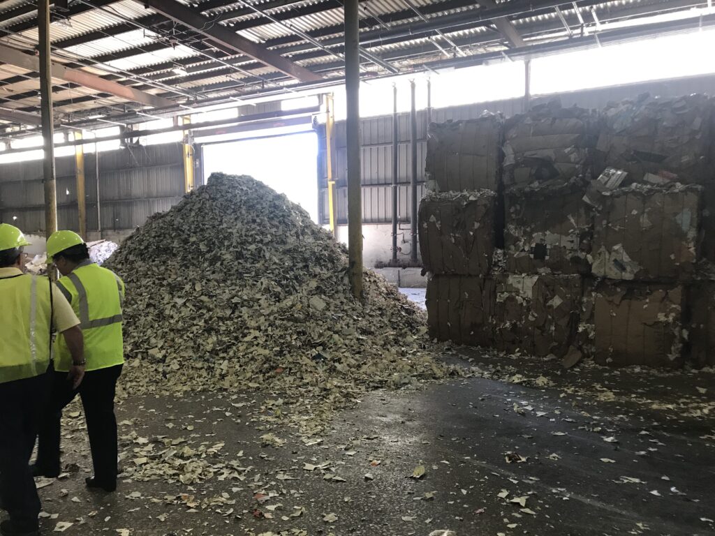 Cardboard in a warehouse