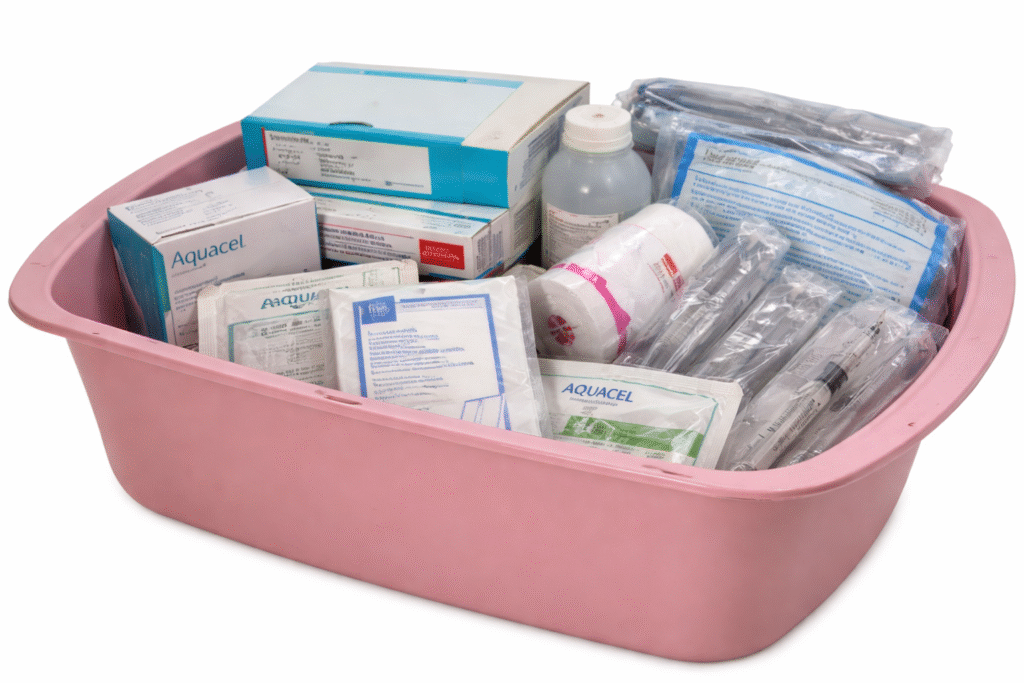 Basket of medical equipment