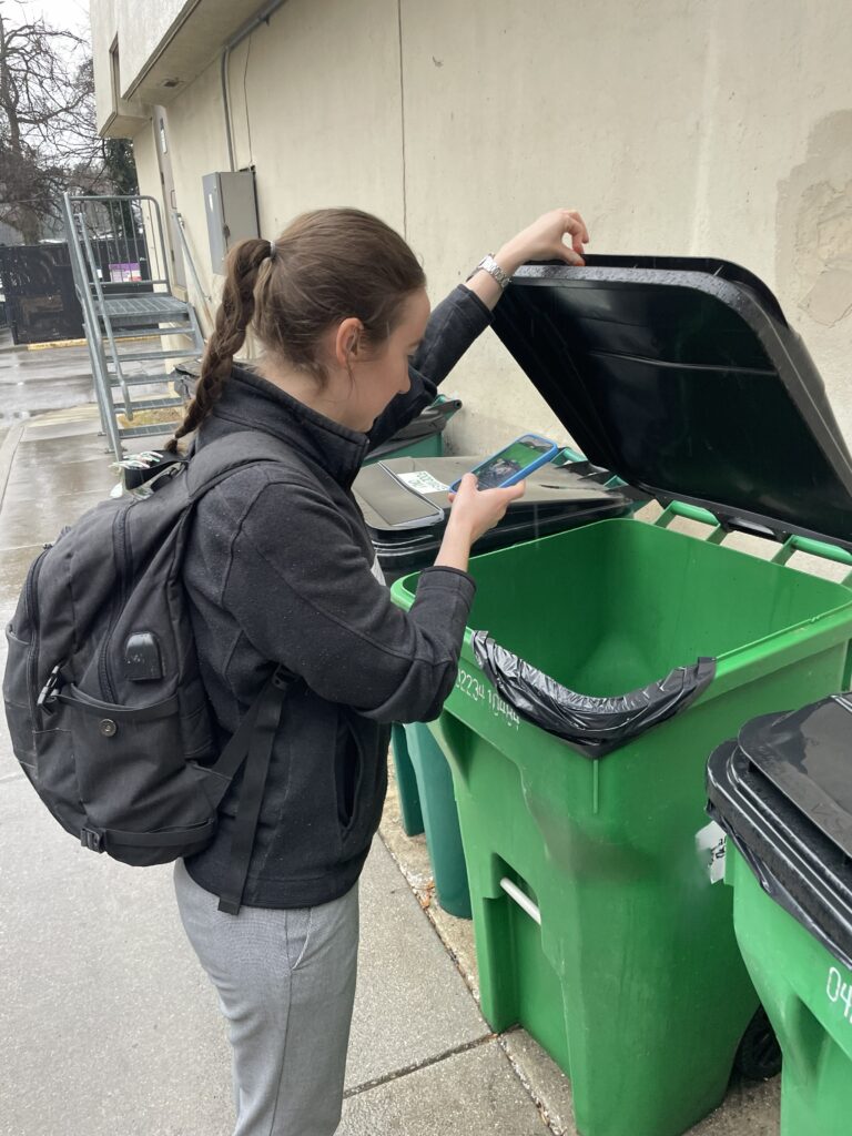 monitoring compost collection bins in commercial facility