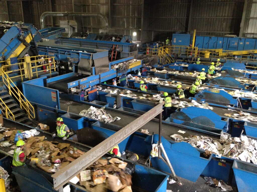 A trash sorting facility
